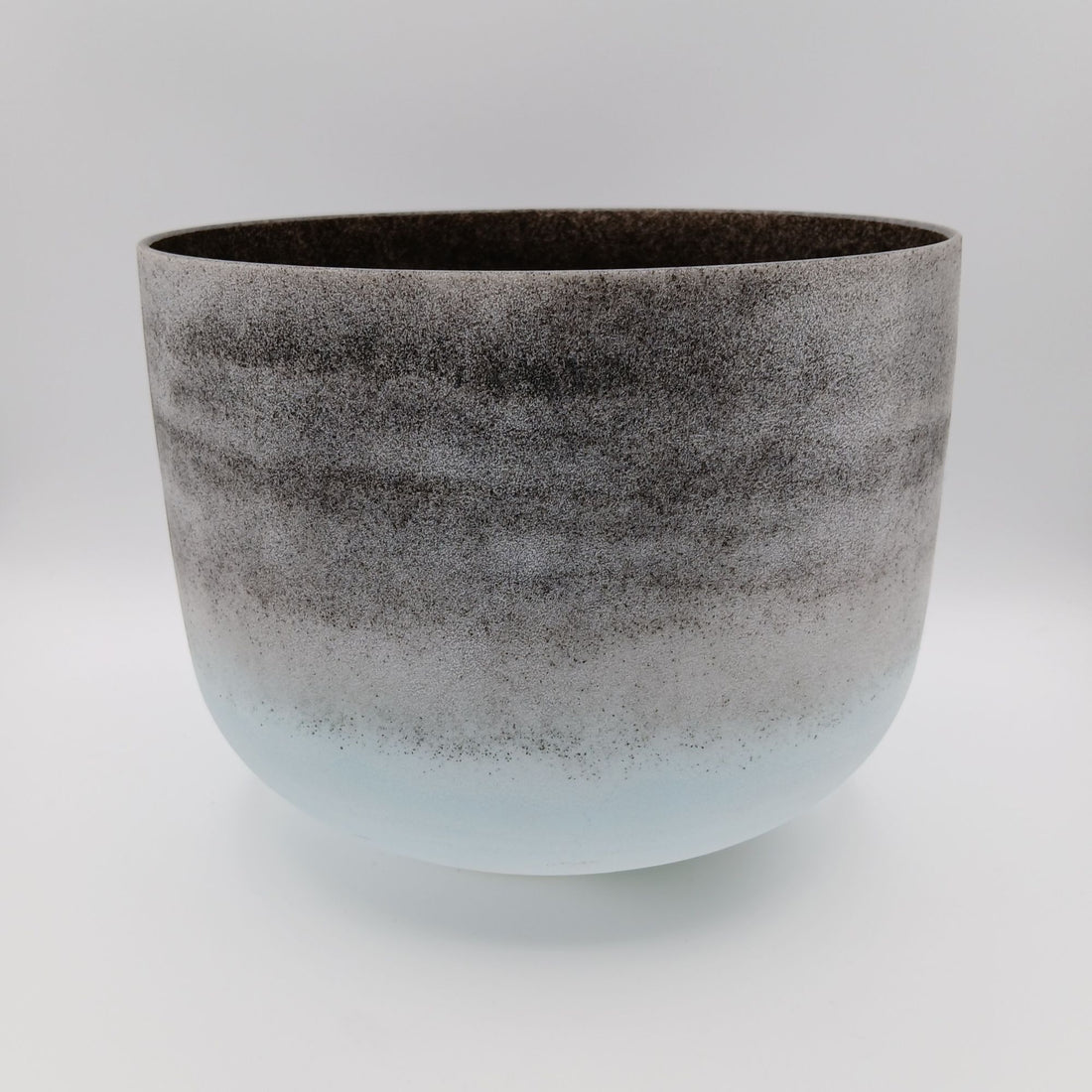 10" C Obsidian + Sapphire Alchemical Fusion Gemstone Quartz Crystal Singing Chakra Bowl designed by Dr. Paul Hubbert for Sound Healing