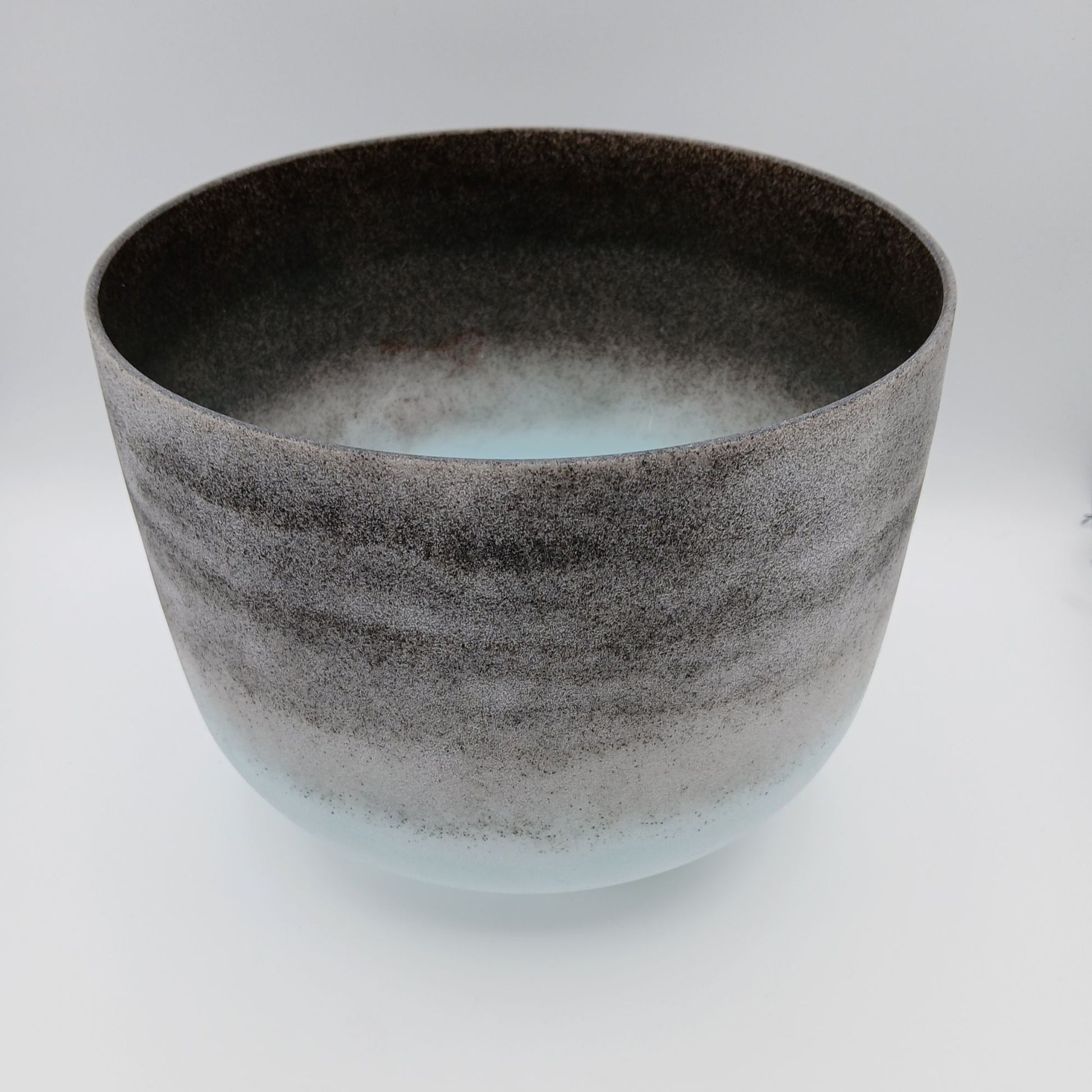 10" C Obsidian + Sapphire Alchemical Fusion Gemstone Quartz Crystal Singing Chakra Bowl designed by Dr. Paul Hubbert for Sound Healing