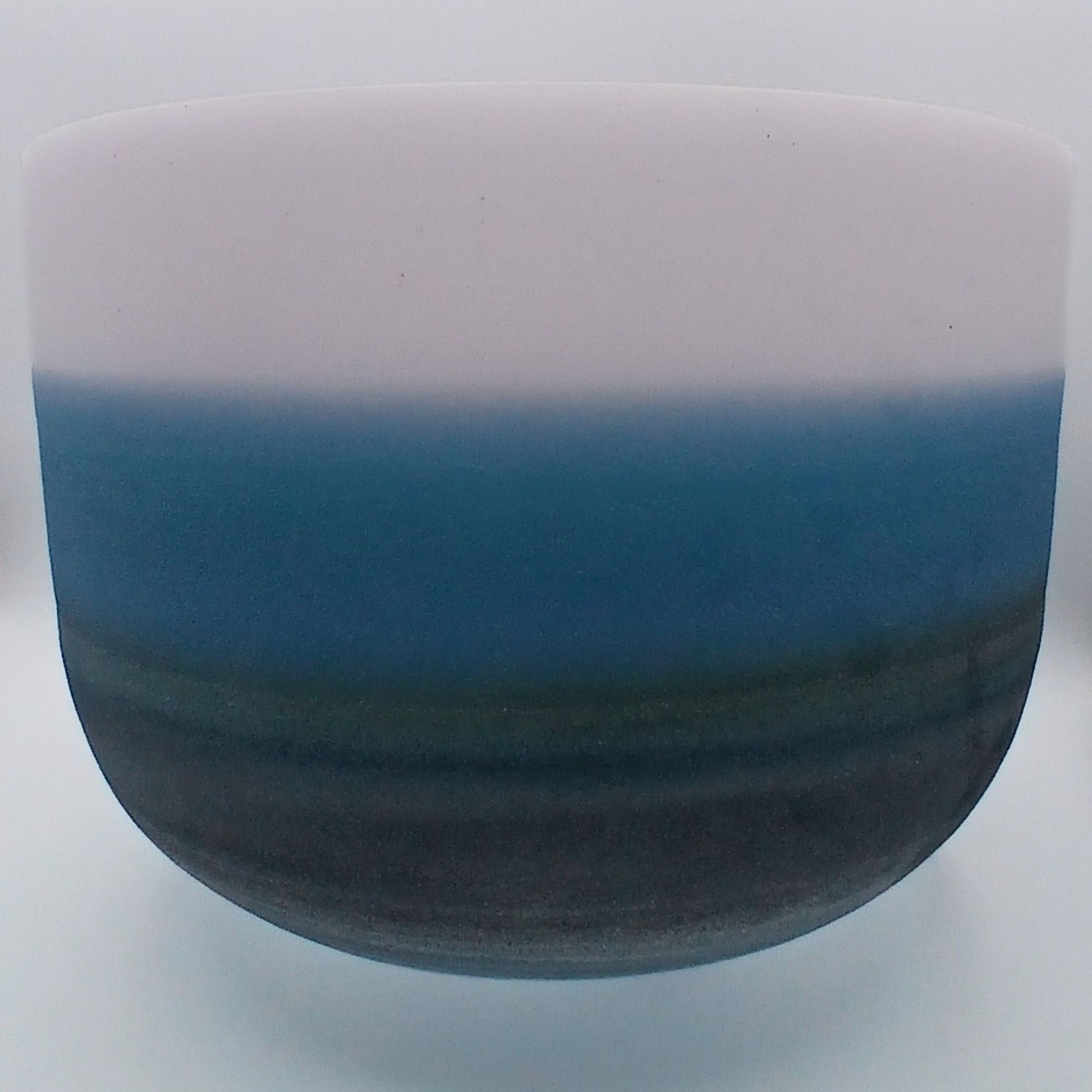 12" D Moldavite + Morganite + Sapphire Alchemical Fusion Gemstone Quartz Crystal Singing Chakra Bowl designed by Dr. Paul Hubbert for Sound Healing