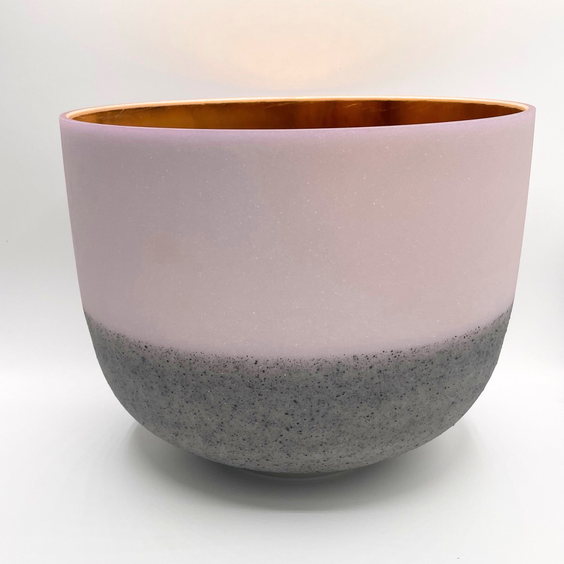 24kt Gold + Morganite + Obsidian Crystal Singing Chakra Bowl designed by Dr. Paul Hubbert for Sound Healing