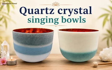 Close-up of a quartz crystal singing bowl being played during a sound healing session