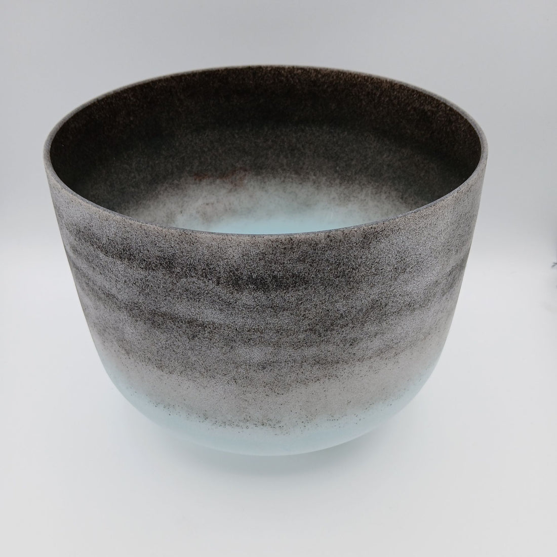 10" C Obsidian + Sapphire Alchemical Fusion Gemstone Quartz Crystal Singing Chakra Bowl designed by Dr. Paul Hubbert for Sound Healing 