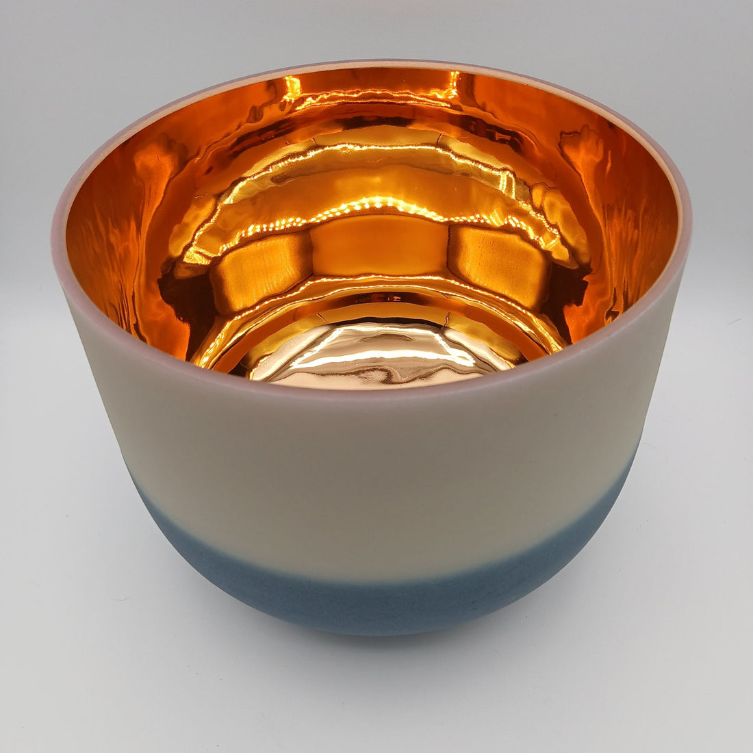 10" F Premium 24kt GOLD Citrine + Sapphire Alchemical Fusion Gemstone Quartz Crystal Singing Chakra Bowl designed by Dr. Paul Hubbert for Sound Healing