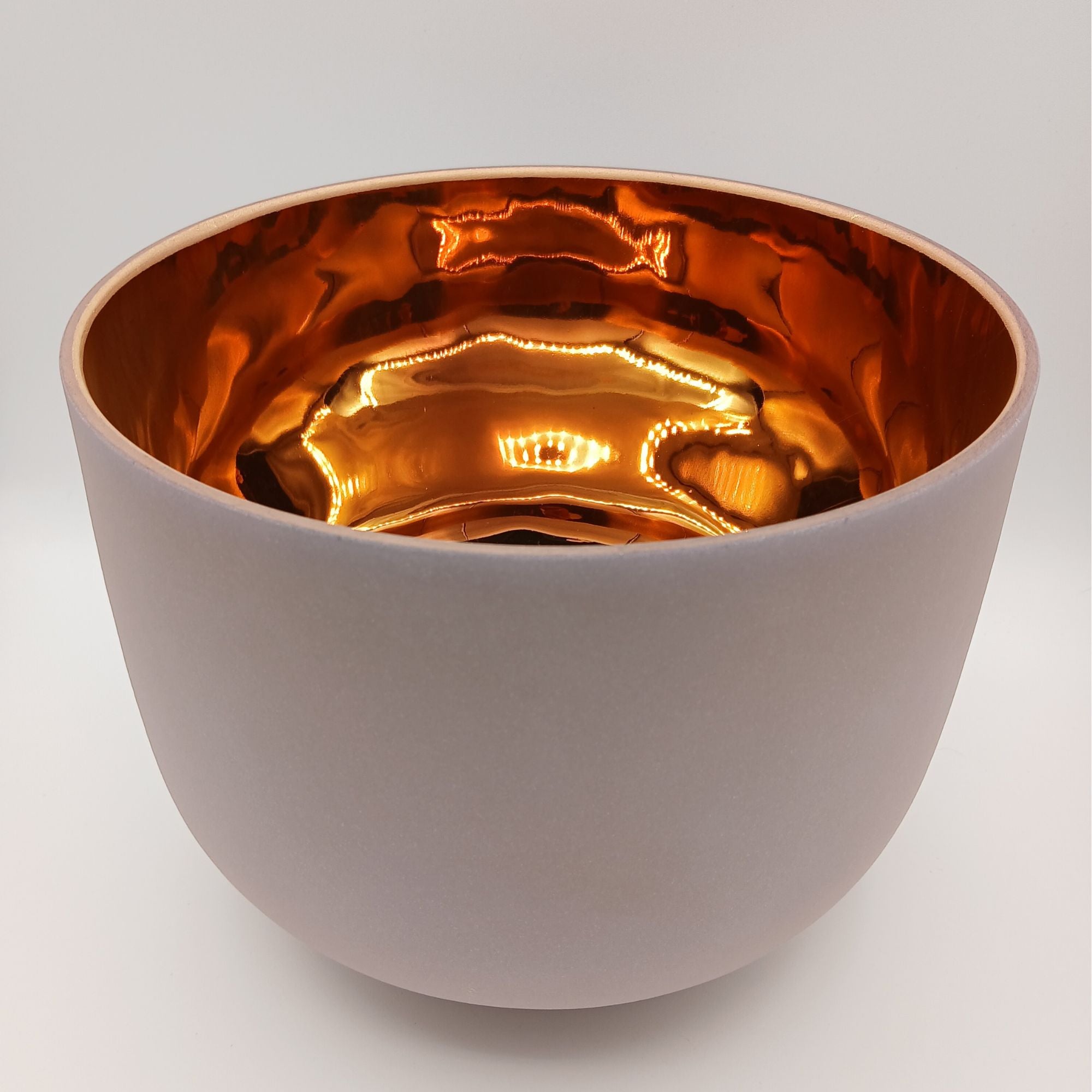 10" F Premium 24kt GOLD Morganite Alchemical Fusion Gemstone Quartz Crystal Singing Chakra Bowl designed by Dr. Paul Hubbert for Sound Healing