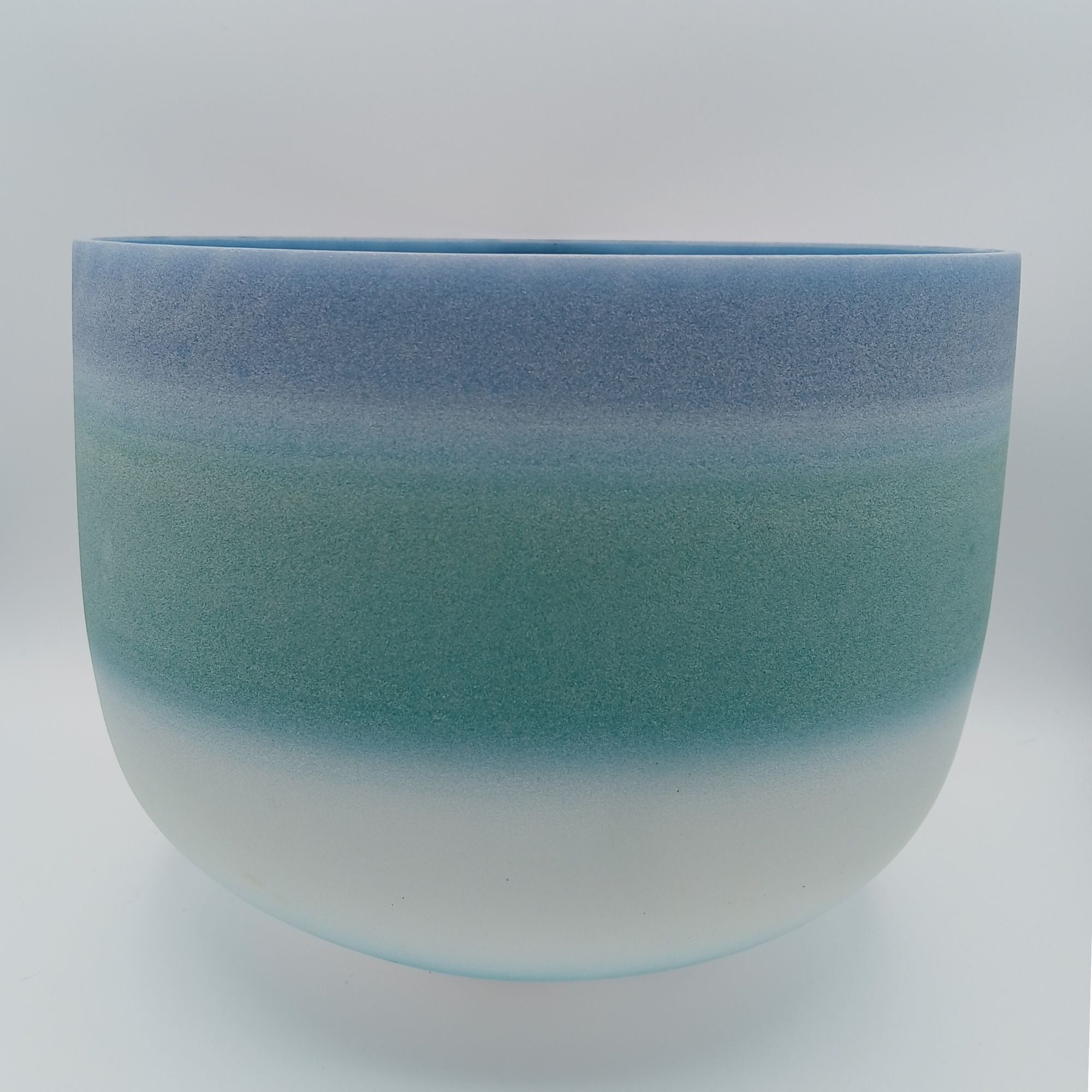 12" D Emerald + Morganite + Sapphire Alchemical Fusion Gemstone Quartz Crystal Singing Chakra Bowl designed by Dr. Paul Hubbert for Sound Healing 