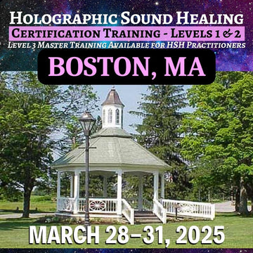 Boston, Massachusetts Holographic Sound Healing Certification Training with Dr. Paul Hubbert teaching. In this workshop we will be blending the voice and crystal singing bowls.