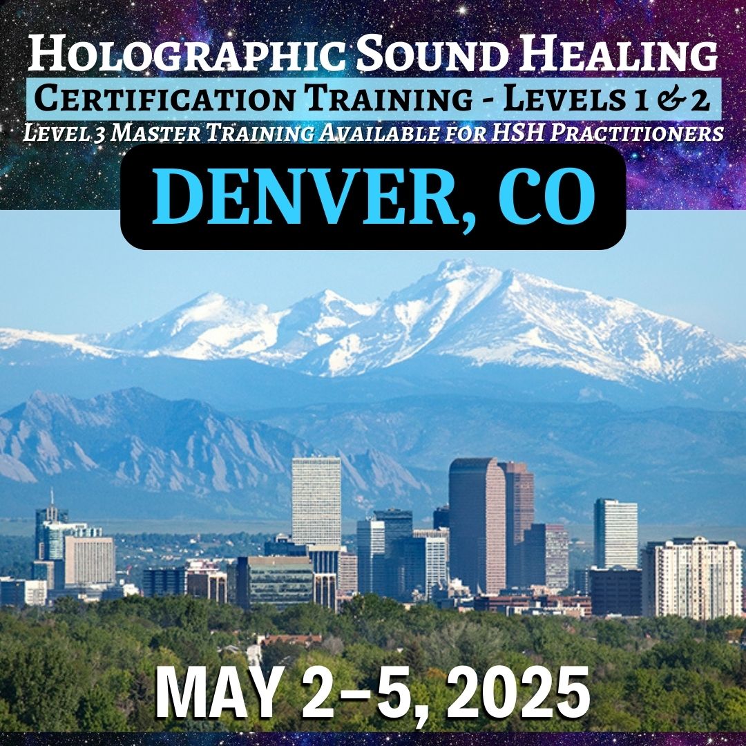 Denver, Colorado Holographic Sound Healing Certification Training with Dr. Paul Hubbert teaching. In this workshop we will be blending the voice and crystal singing bowls.