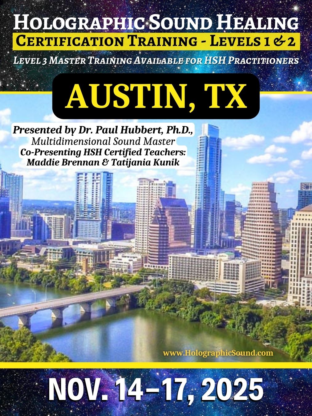 November 14-17, 2025 - HOLOGRAPHIC SOUND HEALING Certification Training - Austin, TX