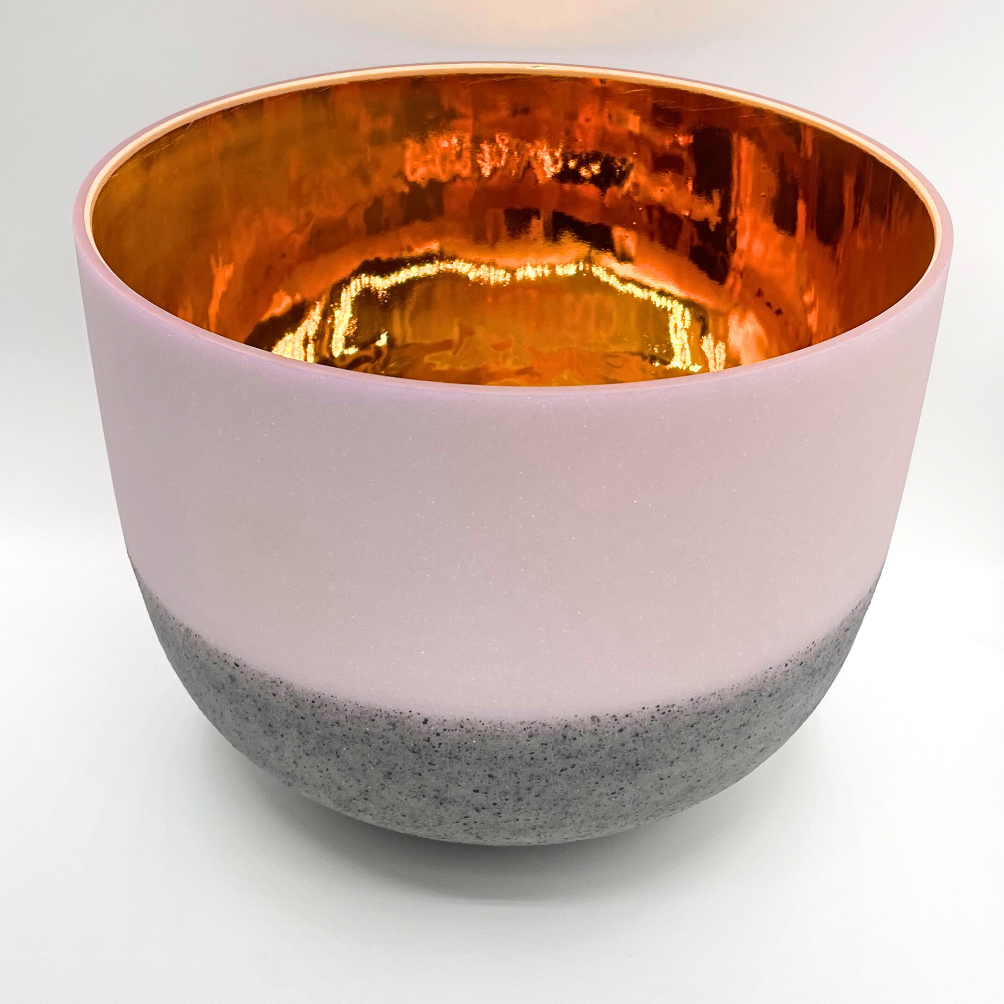 24kt Gold + Morganite + Obsidian Crystal Singing Chakra Bowl designed by Dr. Paul Hubbert for Sound Healing 