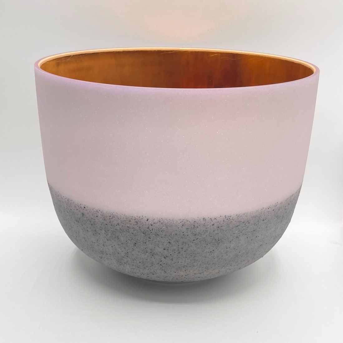 24kt Gold + Morganite + Obsidian Crystal Singing Chakra Bowl designed by Dr. Paul Hubbert for Sound Healing 