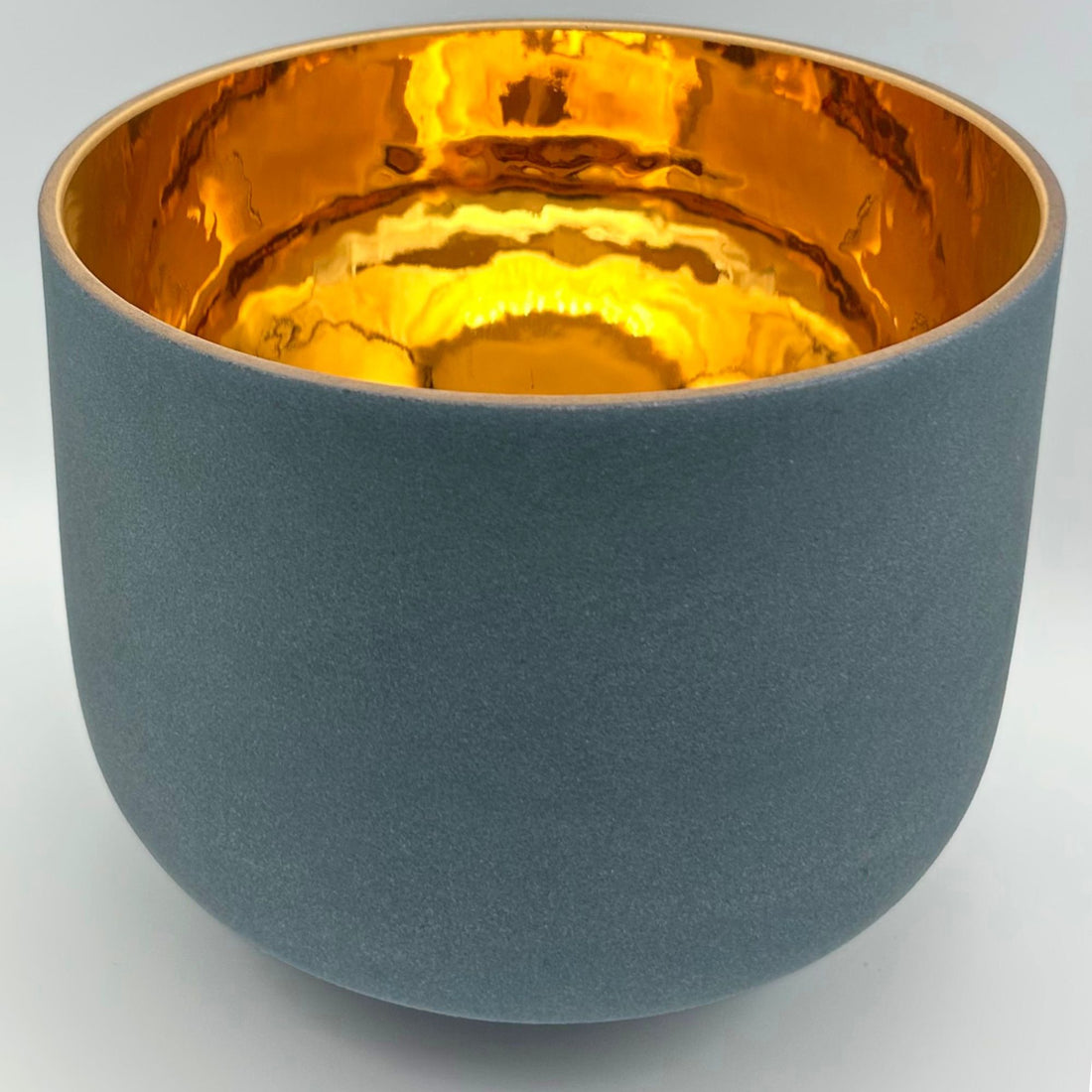 Premium 24kt GOLD + Sapphire Alchemical Fusion Gemstone Quartz Crystal Singing Bowl designed by Dr. Paul Hubbert for Sound Healing