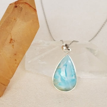 Larimar Tear Drop Pendant